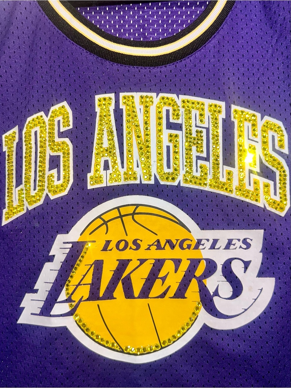 LA Lakers Bedazzled Crystal Crop Jersey Tank | NBA | Size L
